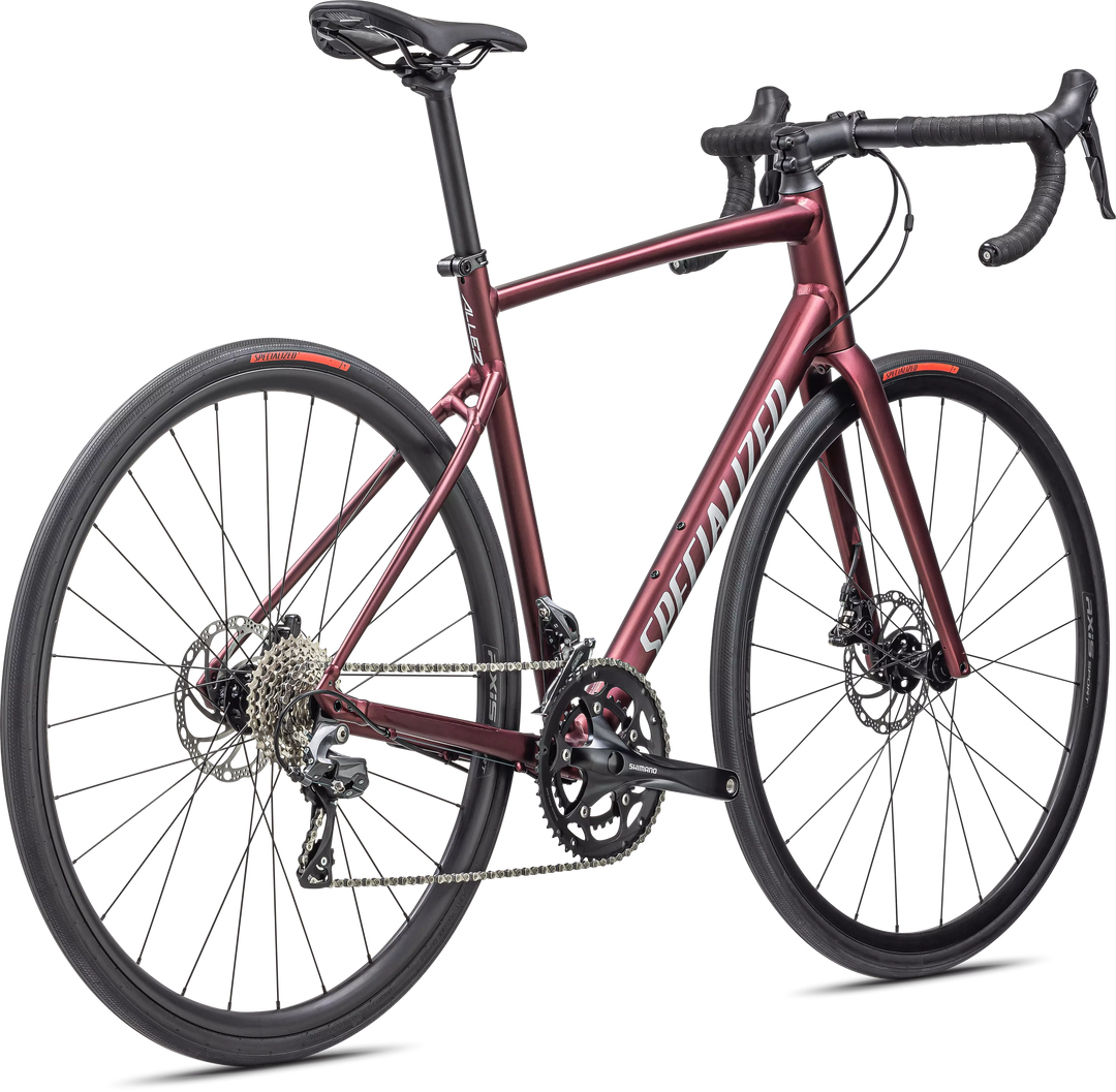 Specialized Allez E5 Disc Satin Maroon / Silver Dust / Flo Red 56 Specialized The Bicycle Station