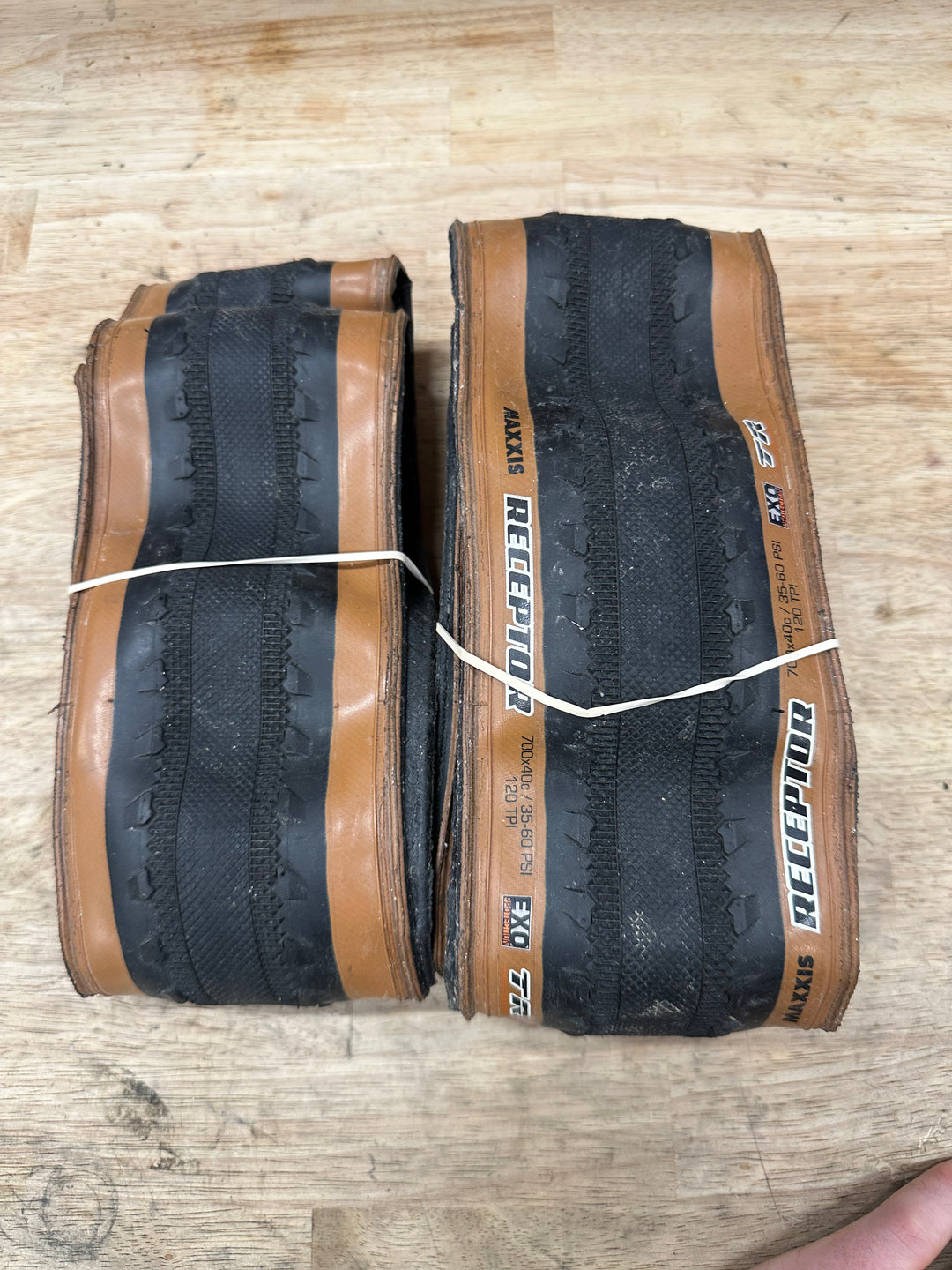USED Maxxis Receptor 700x40 Tan Tire Set