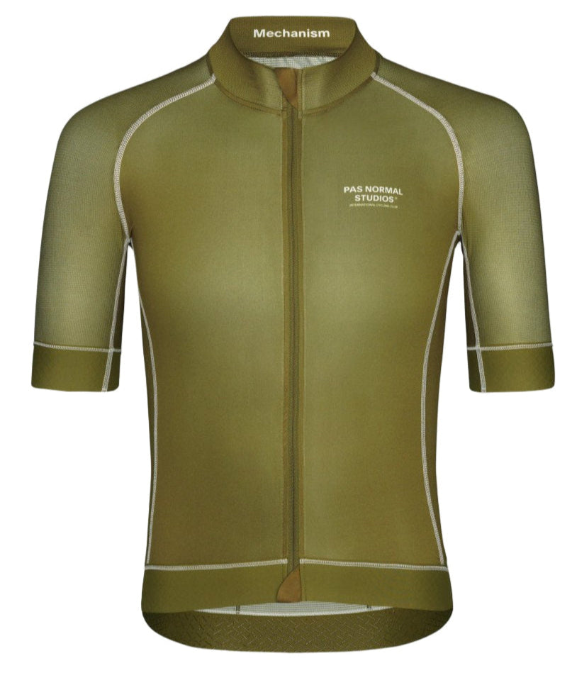 Pas Normal Men's Mechanism Jersey Khaki Green Medium Pas Normal Studios The Bicycle Station