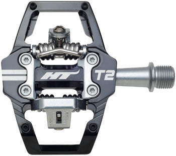 HT Components T2 Pedals - Dual Sided Clipless with Platform, Aluminum, 9/16", Black HT Components The Bicycle Station