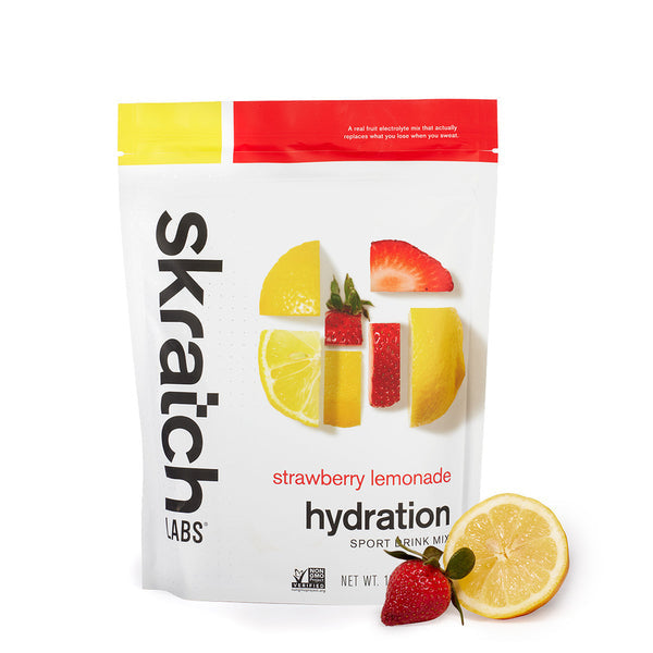 Skratch Labs Hydration Sport Drink Mix - Strawberry Lemonade, 60-Serving Resealable Pouch Skratch Labs The Bicycle Station
