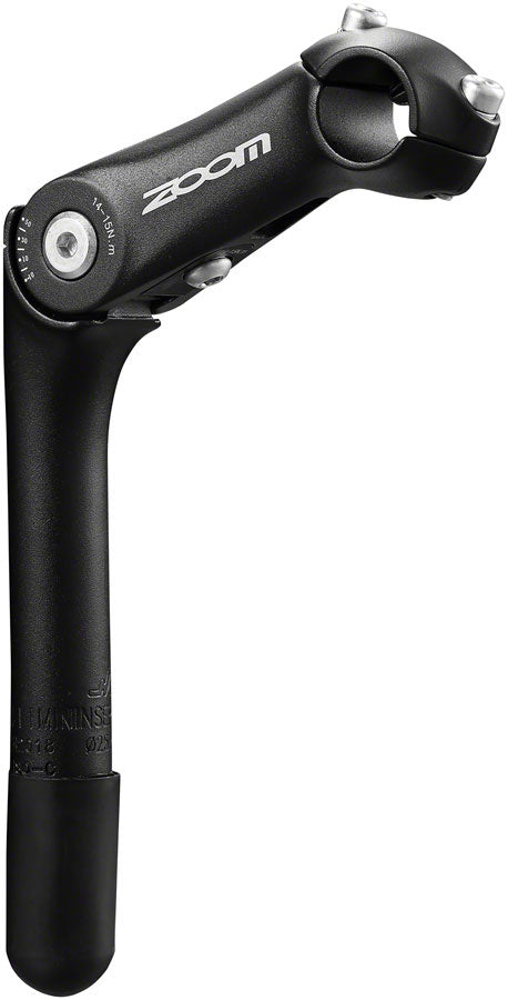 Zoom Quick Comfort Adjustable Stem - 110mm, 25.4 Clamp, Adjustable 80-150deg, 22.2-24tpi Quill, Aluminum, Black Zoom The Bicycle Station