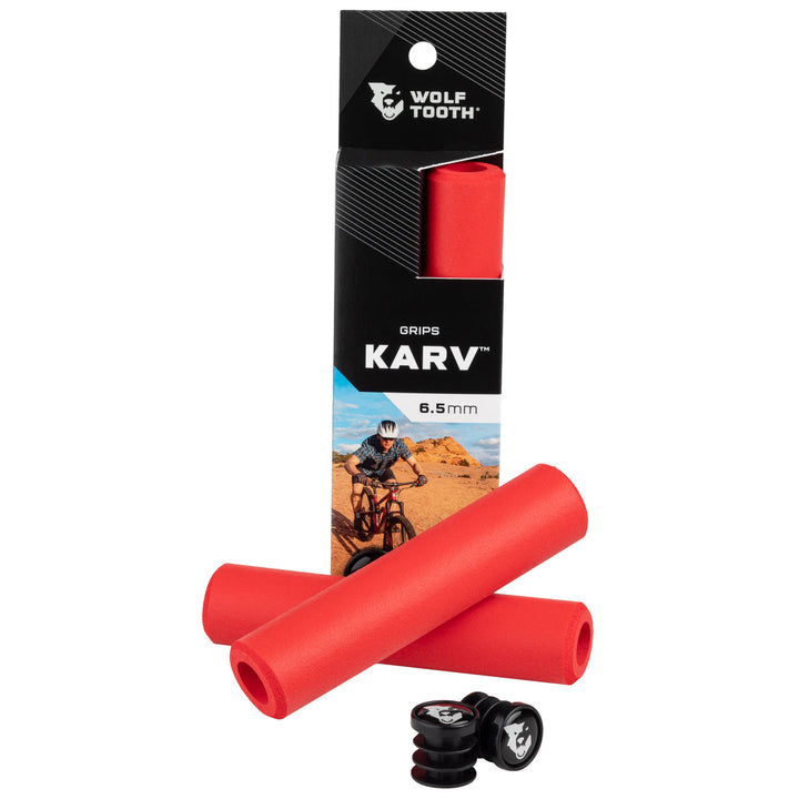 Wolf Tooth Karv Grips Red Wolf Tooth Components The Bicycle Station