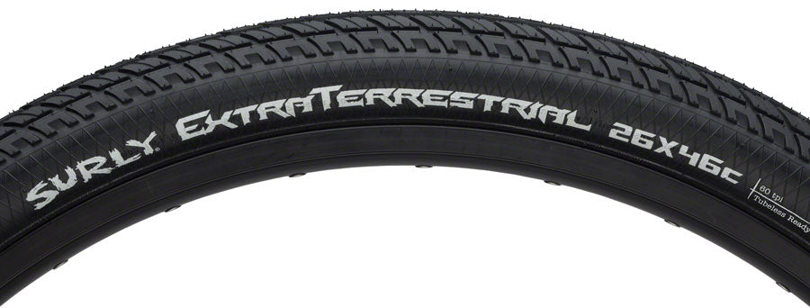 ExtraTerrestrial Tire - 26 x 46c, Tubeless, Folding, Black, 60tpi Surly The Bicycle Station