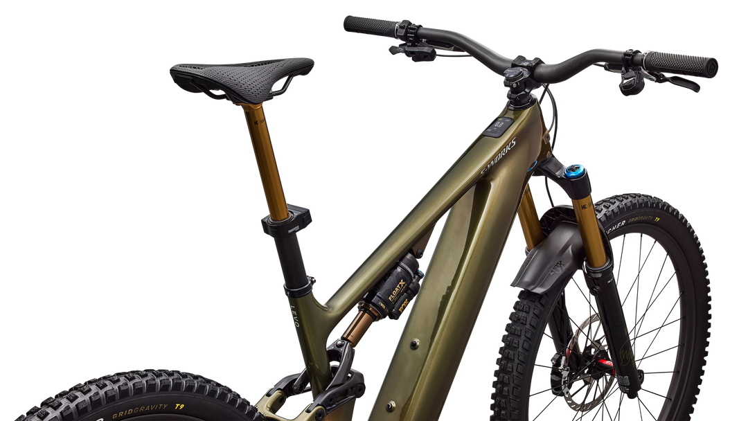Specialized S-Works Turbo Levo 4 Gloss Laurel Green / Burnt Gold / Chrome S4 Specialized The Bicycle Station