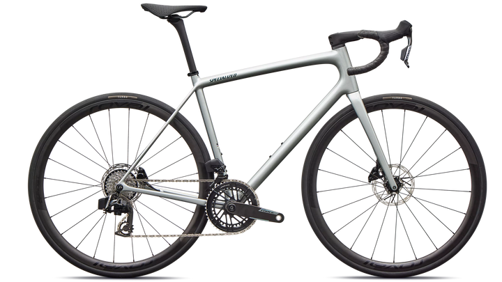 Specialized Aethos 2 Pro SRAM Force AXS Gloss Shadow Silver / Emerald Metallic 54cm