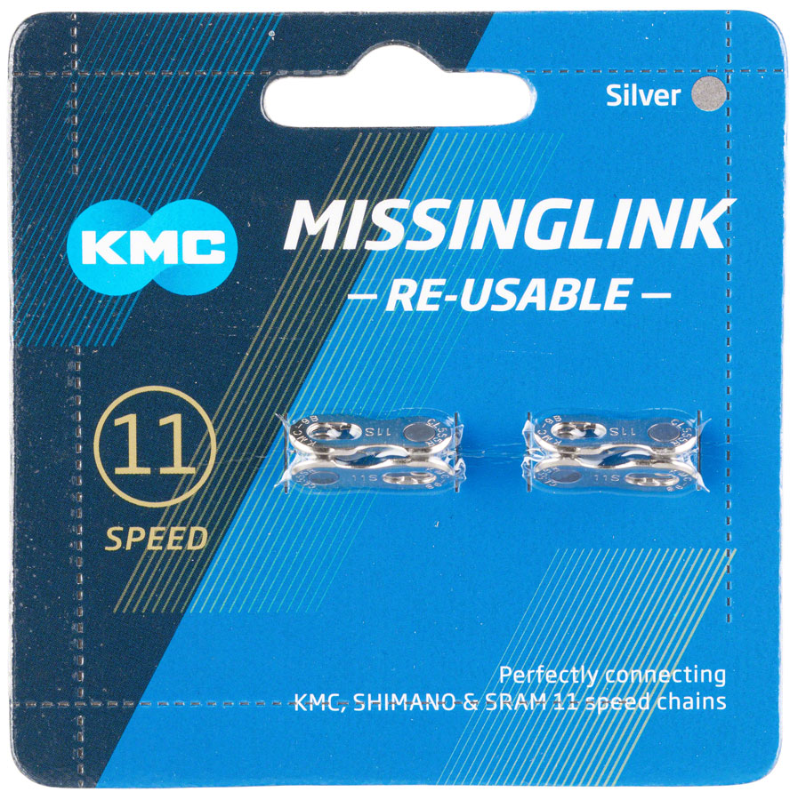 KMC MissingLink-11 Connector - 11-Speed, Reusable, Silver, 2 Pairs/Card KMC The Bicycle Station