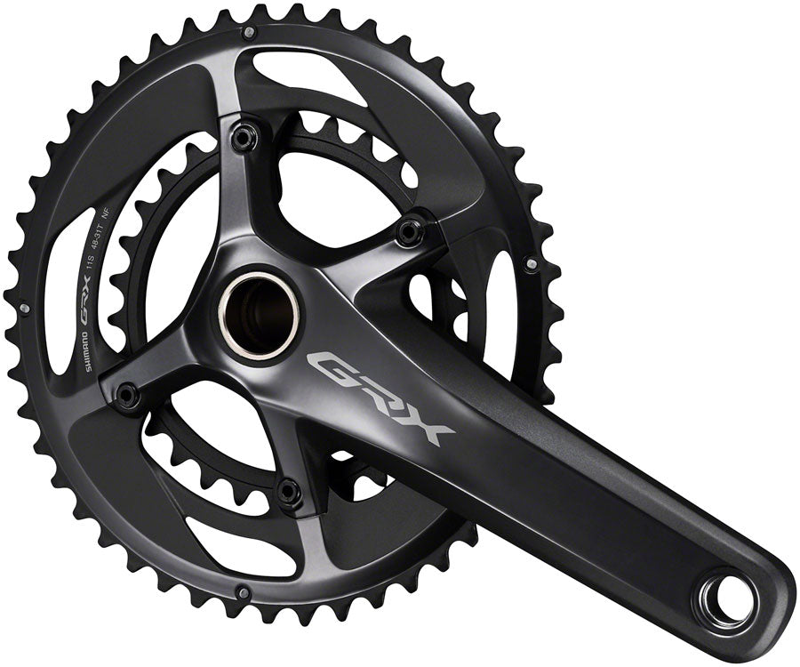 Shimano GRX FC-RX810-2 Crankset - 175mm, 11-Speed, 48/31t, 110/80 BCD, Hollowtech II Spindle Interface, Black Shimano The Bicycle Station