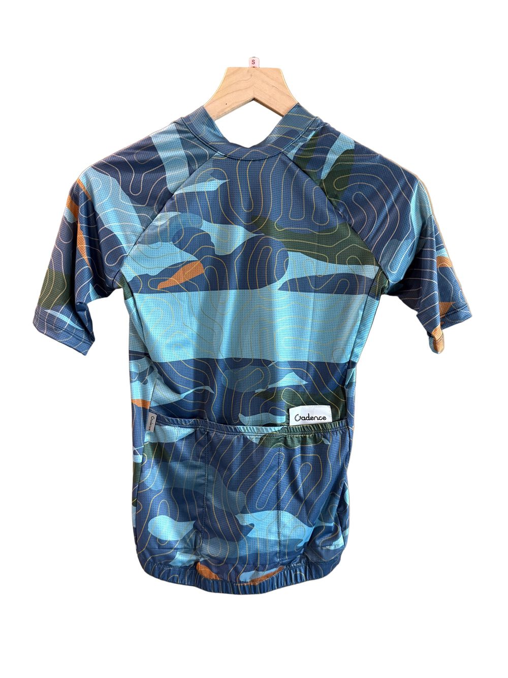 Cadence x Bicycle Station Women's Jersey Blue Topo S Cadence Collection The Bicycle Station