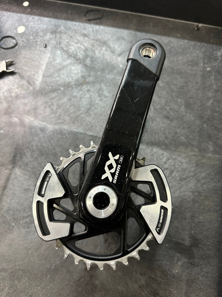 USED Sram XX Power Meter Dub Wide 165mm Crank / 32T Chainring / Bashguards