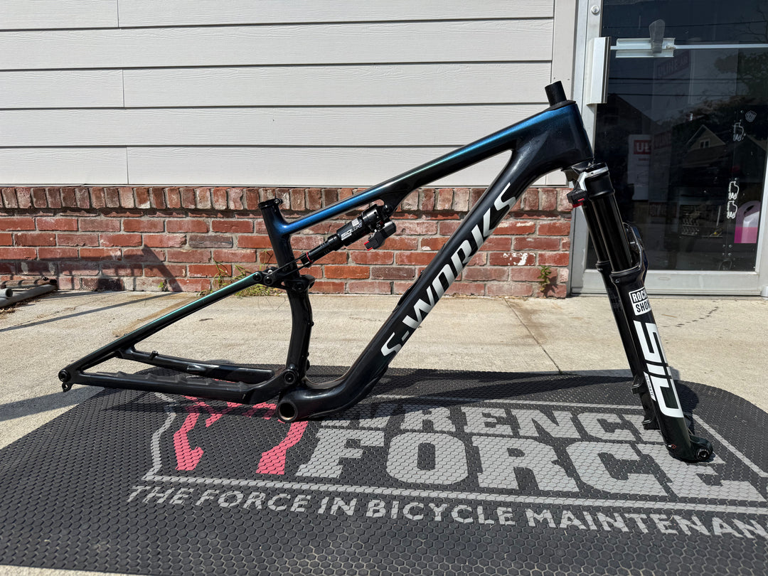 USED Specialized S-Works Epic 8 Frameset Flight Attendant Medium Blue / Green Specialized The Bicycle Station