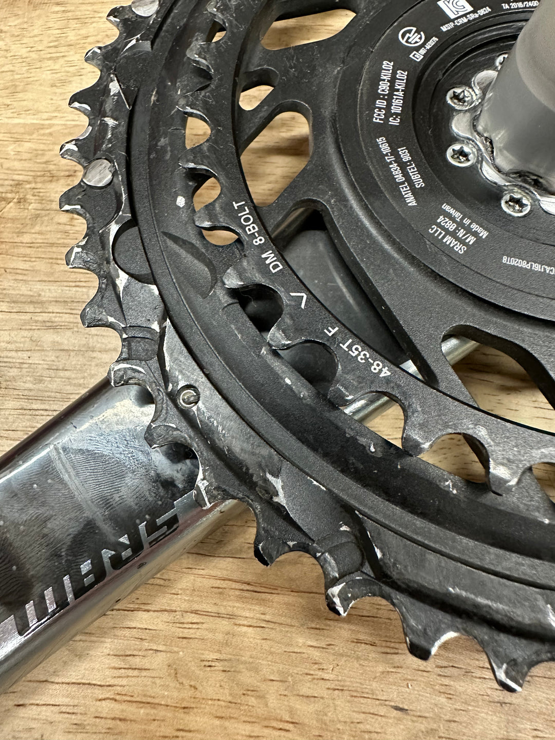 USED Sram Red 2x Crankset 172.5mm 48/35T 12spd Powermeter