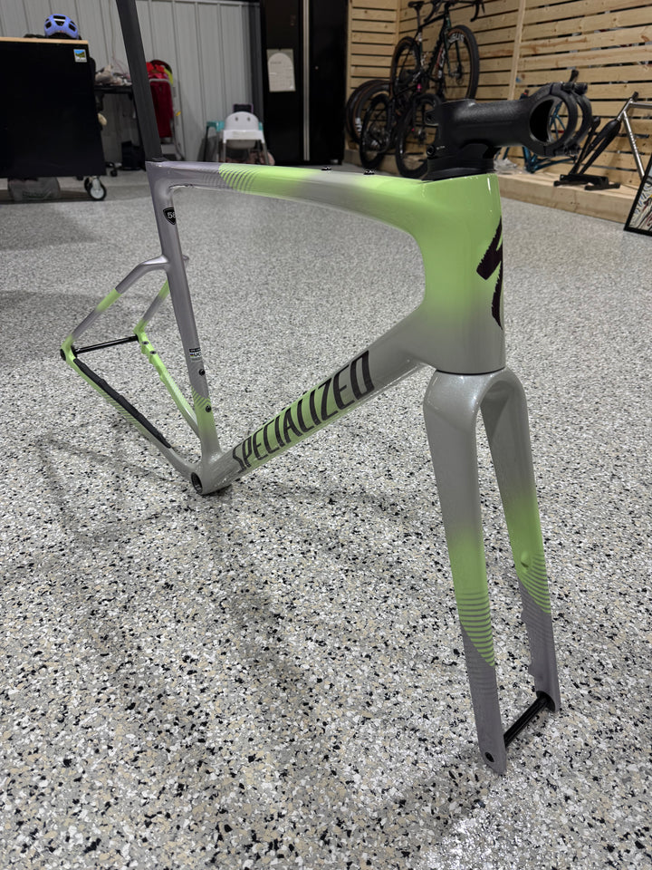 USED Specialized Crux 10R Frame Dolomite Metallic/Powder Lime/Nebula Metallic 58cm