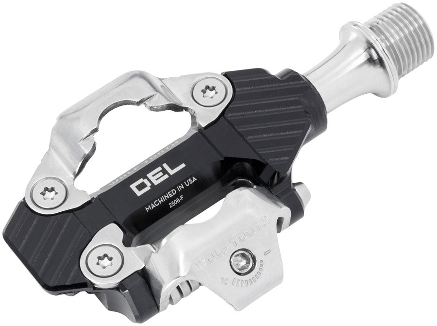 Wolf Tooth DEL Gravel Race Clipless Pedals - Single Sided Clipless, Alloy, 9/16", Black, Pair, Shimano SPD Wolf Tooth The Bicycle Station