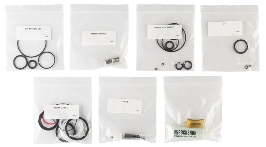 RockShox Rear Shock Service Kit - 200 Hour/1 Year, DELUXE/DELUXE REMOTE A1-B2 (2017-2020)/DELUXE NUDE B1+ (2019+) ROCKSHOX The Bicycle Station