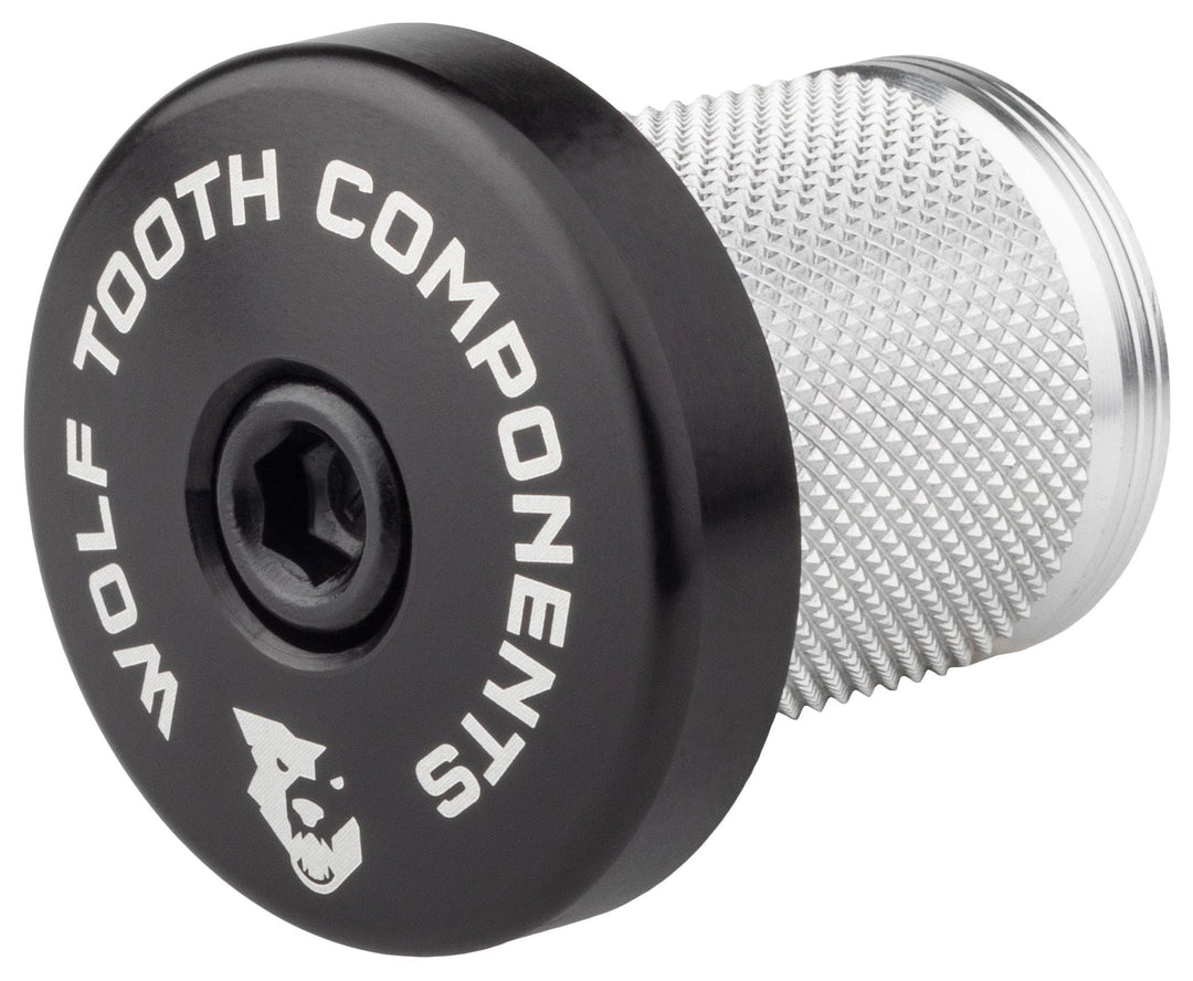 Wolf Tooth Compression Plug with Integrated Spacer Stem Cap, Black Wolf Tooth Components The Bicycle Station