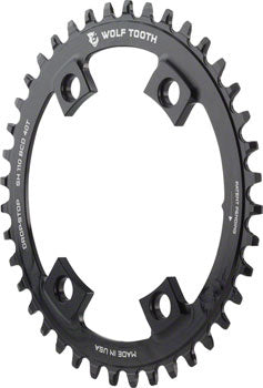 Wolf Tooth Shimano 110 Asymmetric BCD Chainring - 42t, 110 Asymmetric BCD, 4-Bolt, Drop-Stop, For Shimano Cranks, Black