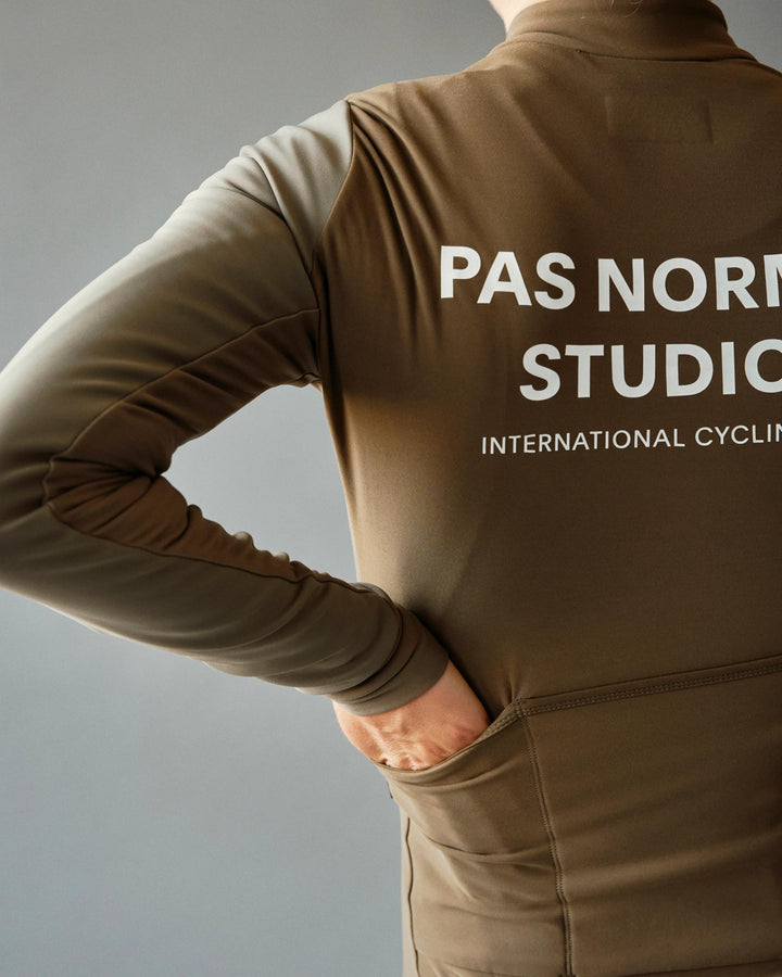 Pas Normal Women's Mechanism Thermal Long Sleeve Jersey Earth / Dark Stone X-Small Pas Normal Studios The Bicycle Station