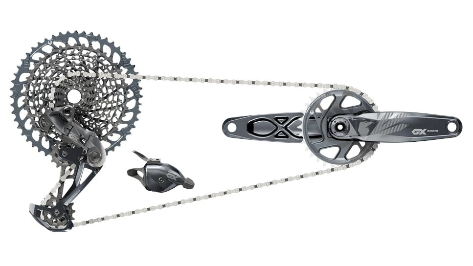 Sram GX Eagle DUB Groupset Lunar (Rear Der, Trigger Shifter w Clamp, Crankset DUB 12s 170 BOOST w DM 32t X-SYNC Chainring, Chain 126 links 12s, Cassette XG-1275 10-52t, Chaingap Gauge)