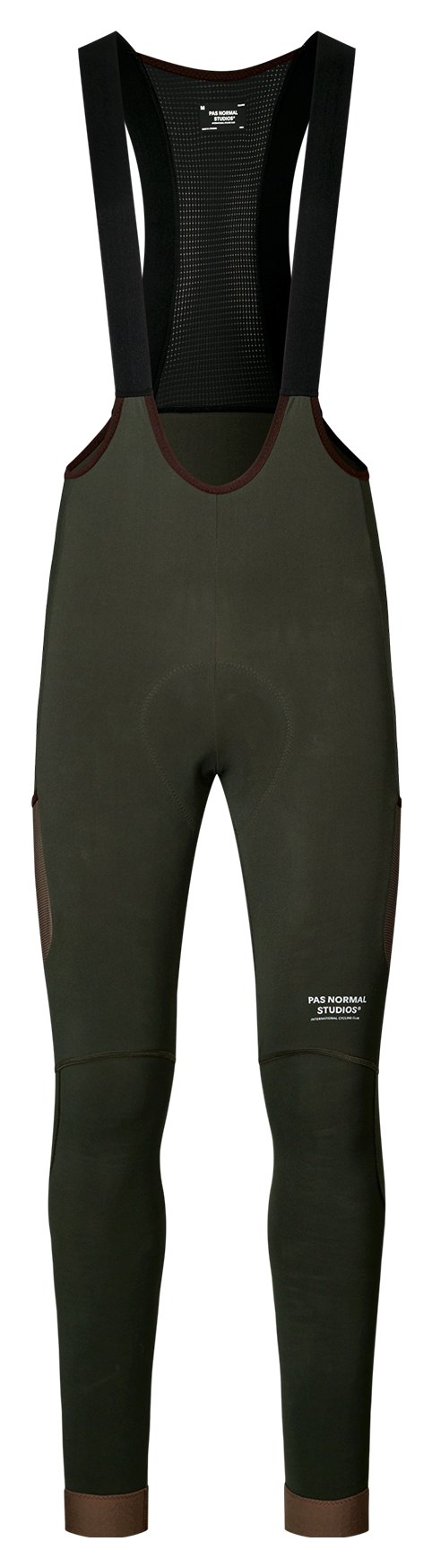 Pas Normal Studios Men's Escapism Long Cargo Bibs Dark Olive - front