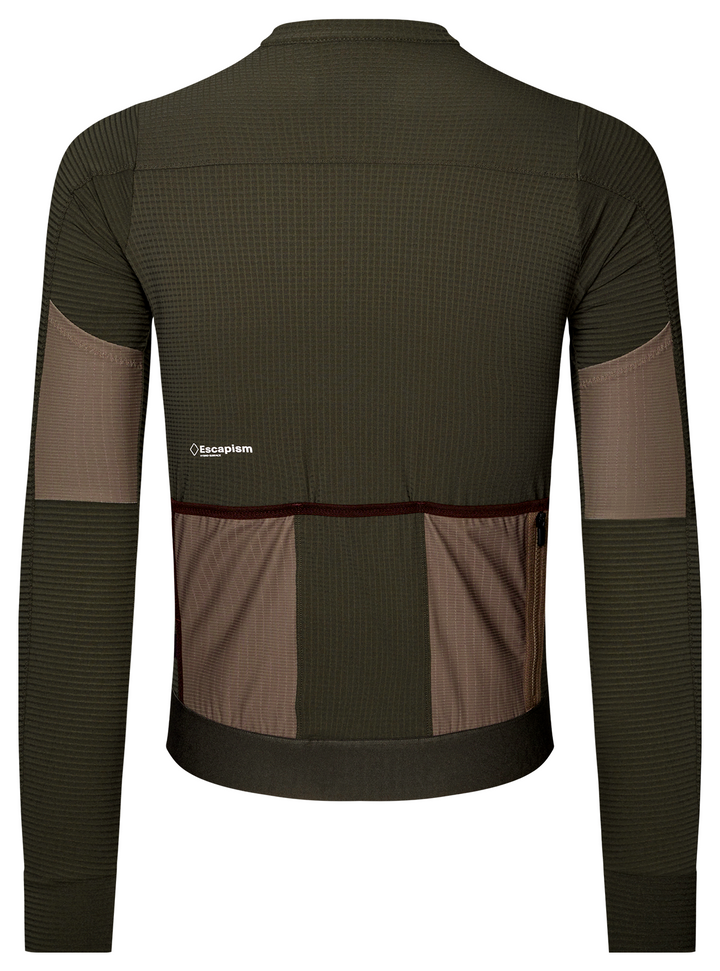 Pas Normal Studios Men's Escapism Long Sleeve Jersey Dark Olive - back