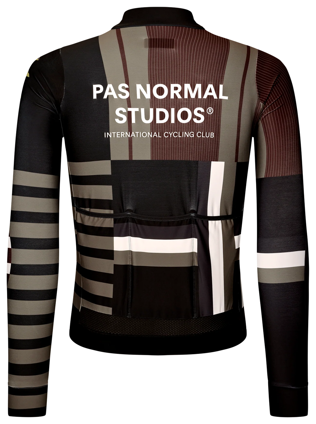 Pas Normal Studios Men's Mechanism Long Sleeve Jersey AOP International Dark Olive - back