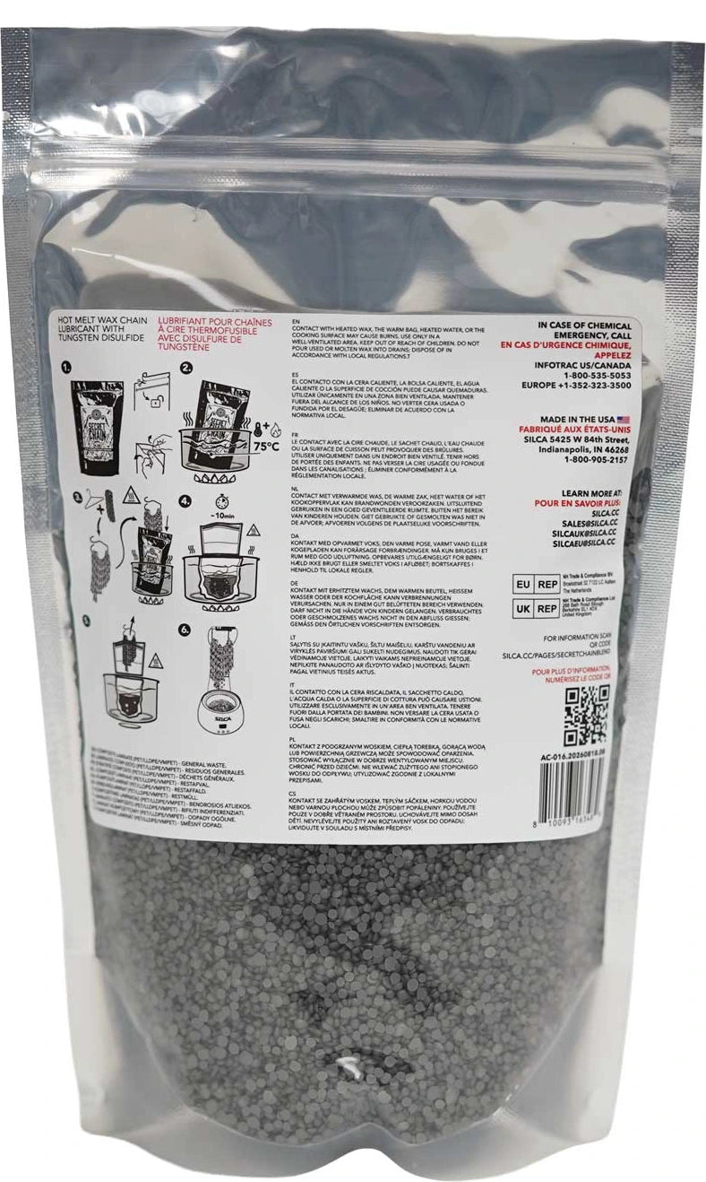 Silca Secret Chain Blend Hot Wax 500g bag back
