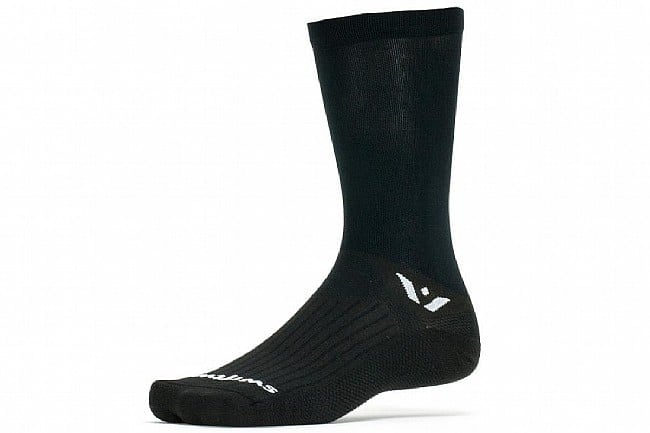 Swiftwick Aspire Crew Socks - 7", Black Swiftwick The Bicycle Station