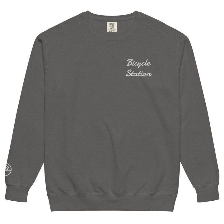 Bicycle Station Embroidered Crewneck Sweatshirt The Bicycle Station The Bicycle Station