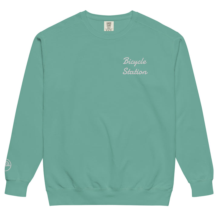 Bicycle Station Embroidered Crewneck Sweatshirt The Bicycle Station The Bicycle Station